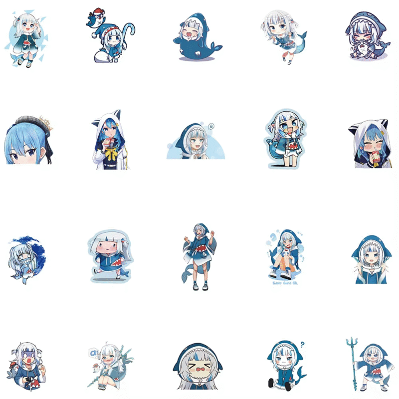 You may also consider Cute Chibi Gawr Gura Blue Shark Girl Meme Anime Stickers 10/30/50 pieces for wholesale use on laptops, iPads, guitars, and skateboards - Image 3