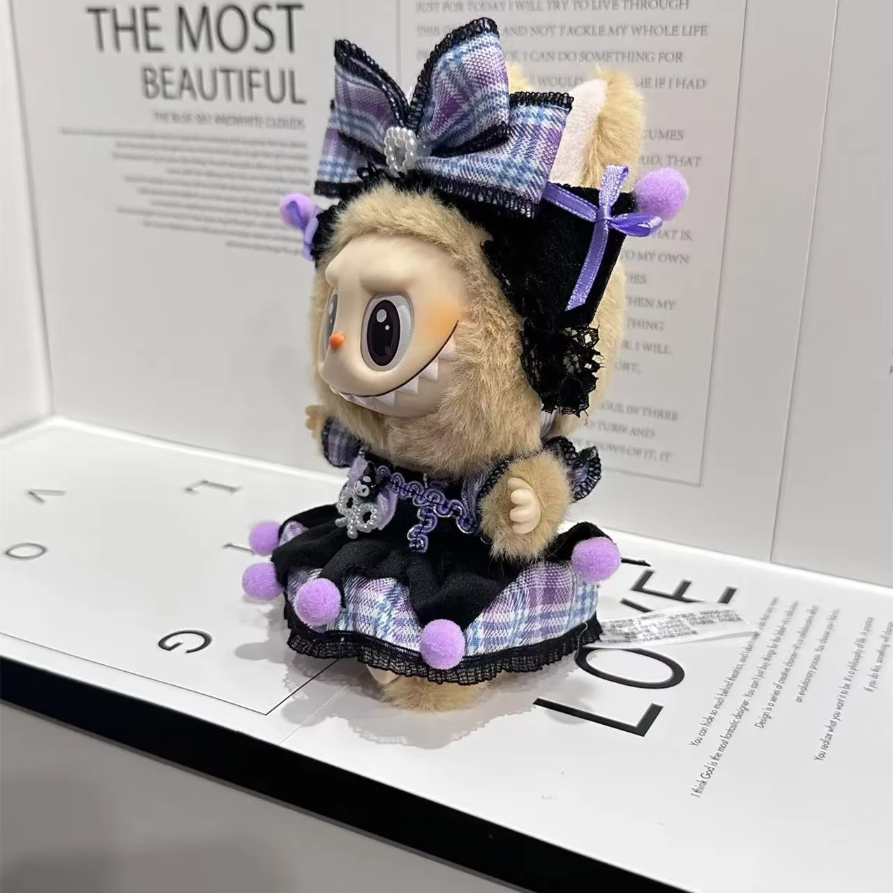 17cm Labubu Doll's Clothes Kuromi Dress with Purple Hair Band Monster Outfit Unique Accessories for Girls and a Cool DIY Kids Present - Image 4