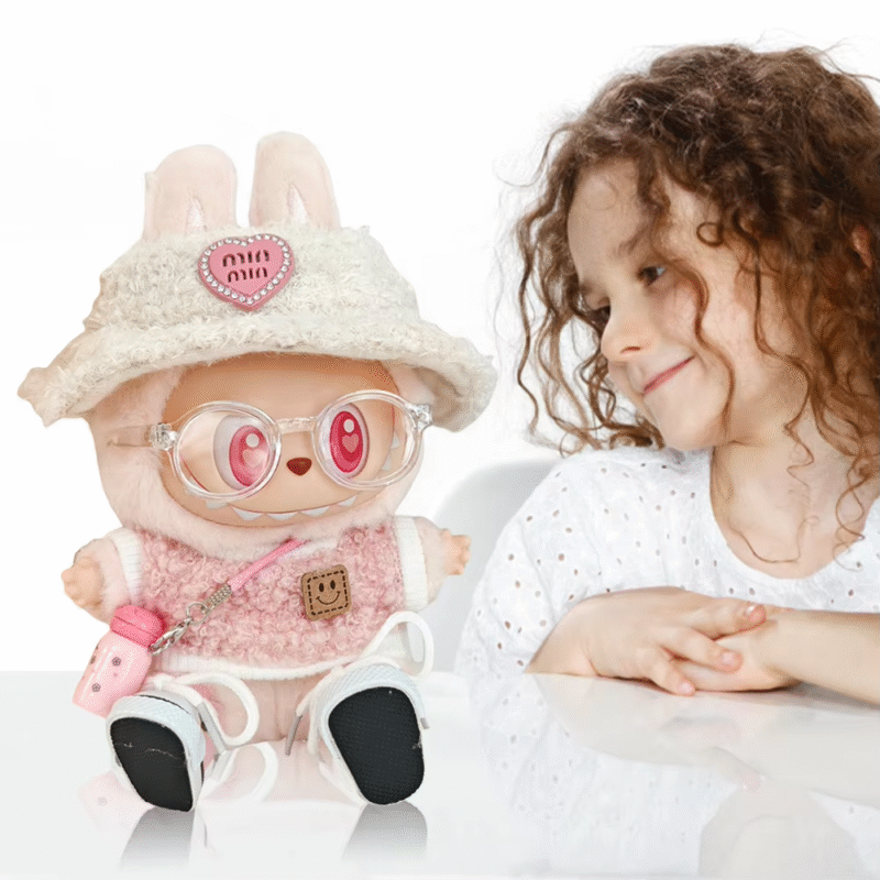 Dress your doll like a star! This 17cm Mini Plush Doll Outfit Set, dipped in macaron pastel and edged with Korea flair, is a runway gift for Labubu idols V1 and V2 - Image 4