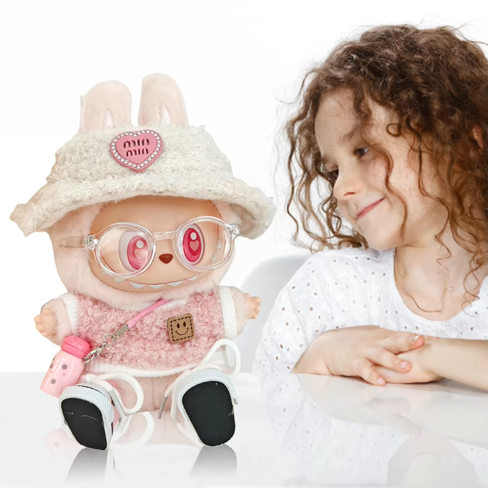Dress your doll like a star! This 17cm Mini Plush Doll Outfit Set, dipped in macaron pastel and edged with Korea flair, is a runway gift for Labubu idols V1 and V2 - Image 4