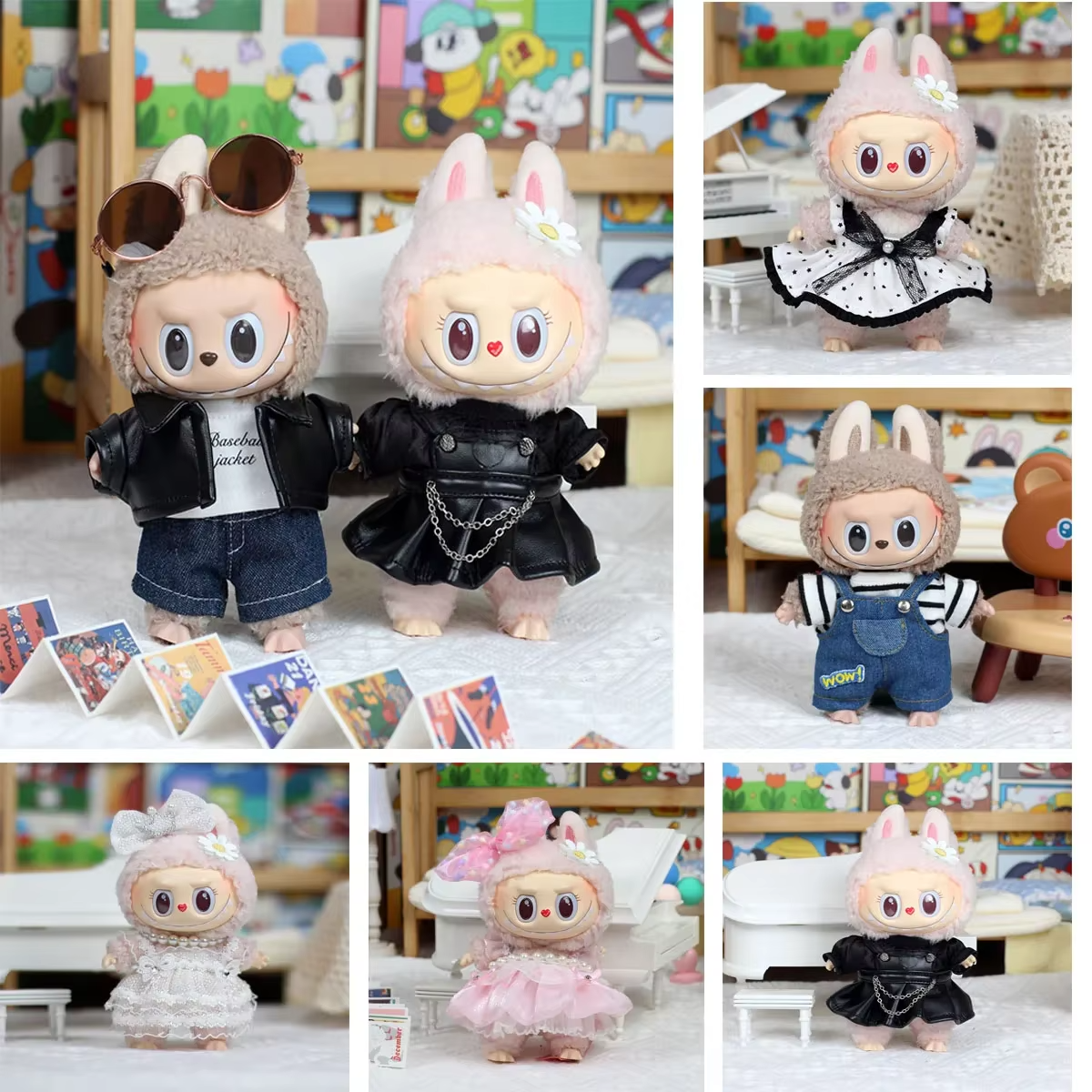 Contemporary Style 17cm Macaron Baby Doll Clothing Set for Collectible Figures: Labubu Baby Clothes Series Doll Outfit - Image 2