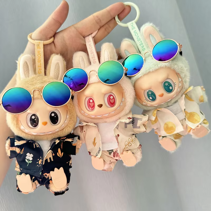 Cuddle Labubu I II Idol Dolls I Kpop Exo Presents DIY Clothes 17cm For Fashion Clothing Korea Cute Hoodie Mini Plush Doll Sitting Party Outfit