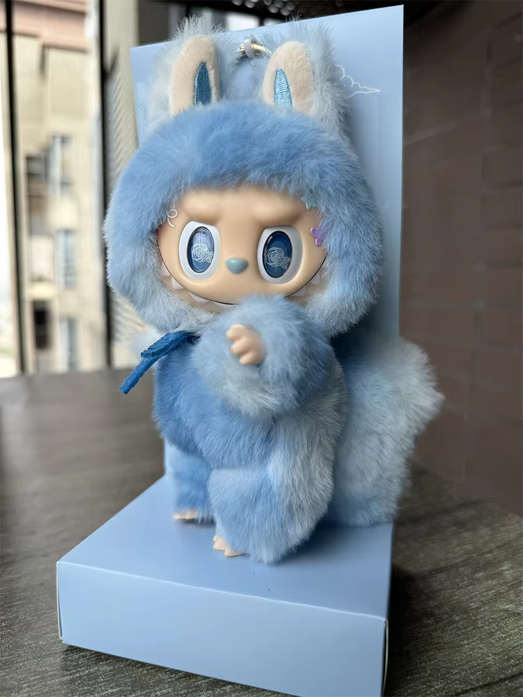 Superior17cm Blue Zimomo Blind Box Angel Labubu Adorable Vinyl Plush Doll Keychain Bag Artwork Girl Present - Image 6