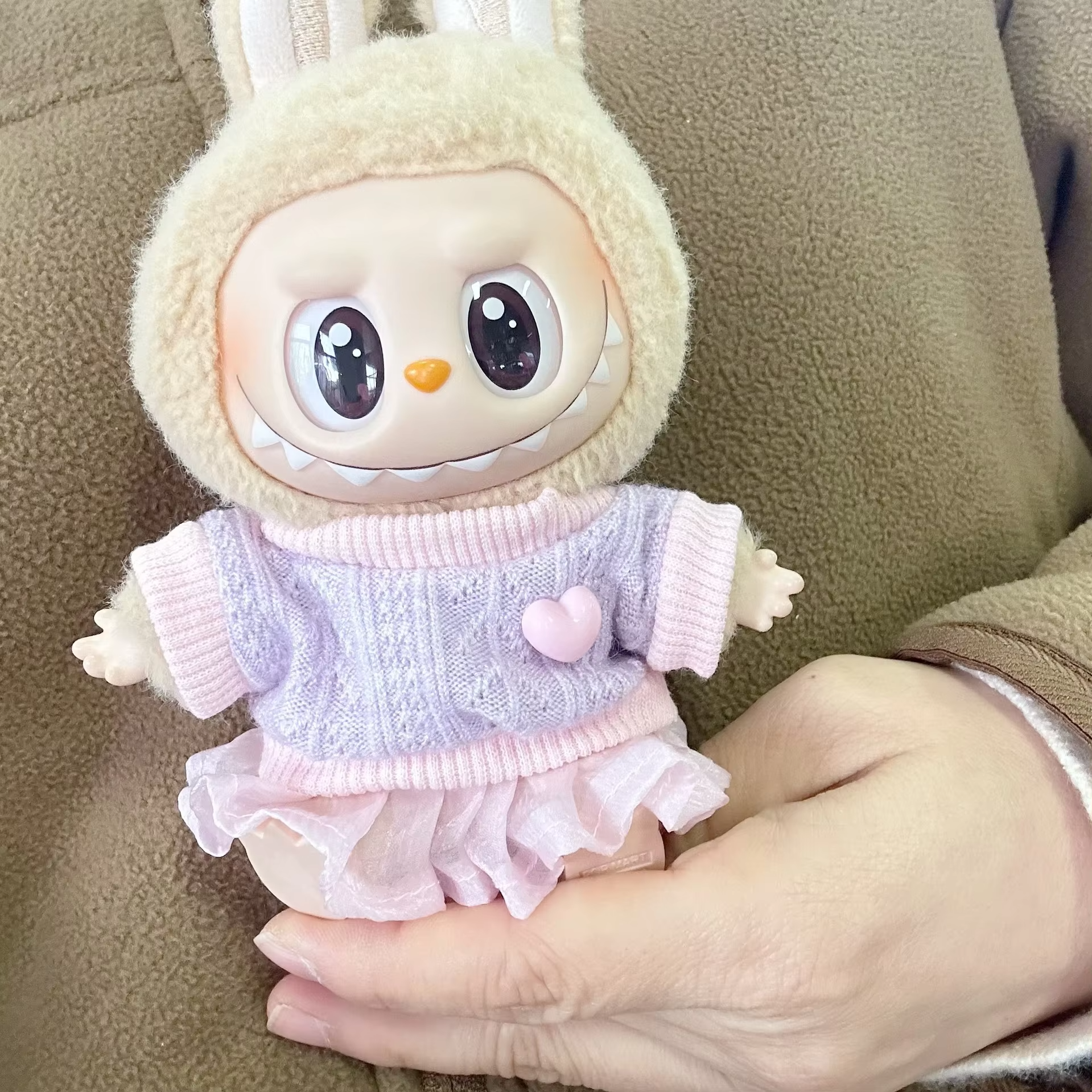 Luxury 17cm Boutique Labubu Wear Delightful Pink Dress Labubu Set Couture Labubu Pretty Doll Pull-Over - Image 2