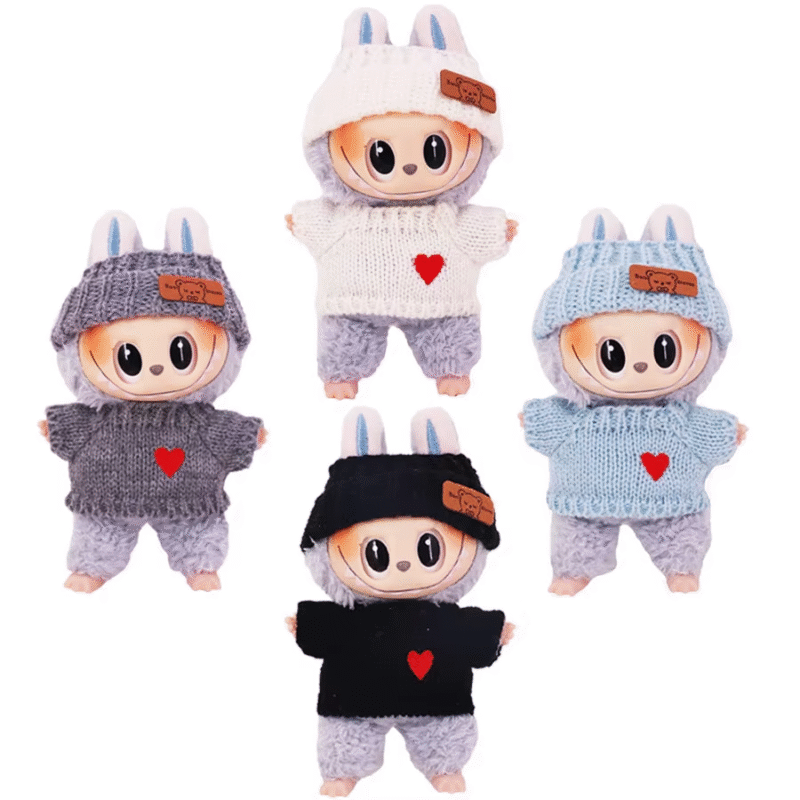 Gifts for Girls Hoodie and Floral Dress with a Sweater and Jeans for 17cm Dolls - Image 3