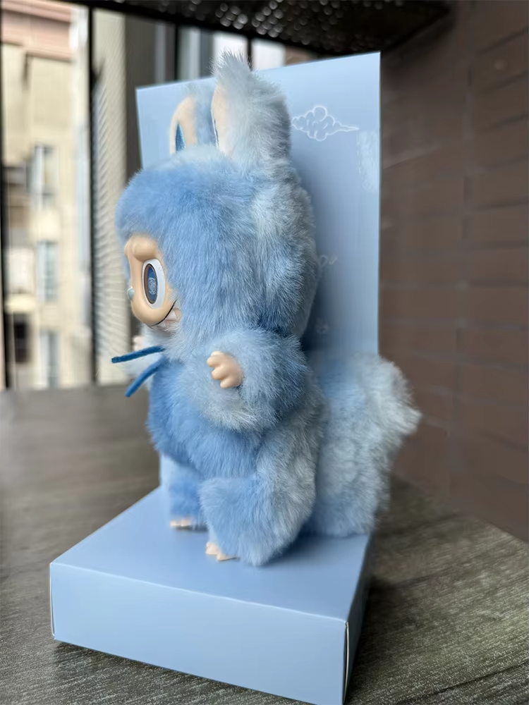 Superior17cm Blue Zimomo Blind Box Angel Labubu Adorable Vinyl Plush Doll Keychain Bag Artwork Girl Present - Image 3