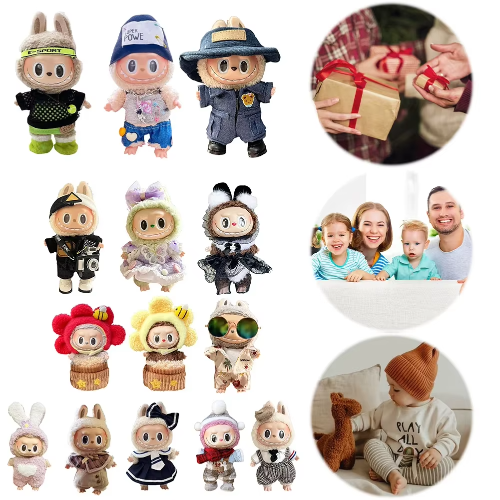 The collection is crafted from soft, blooming cottons and wool blends, lovingly sized just for 17cm Labubu dolls - Image 2