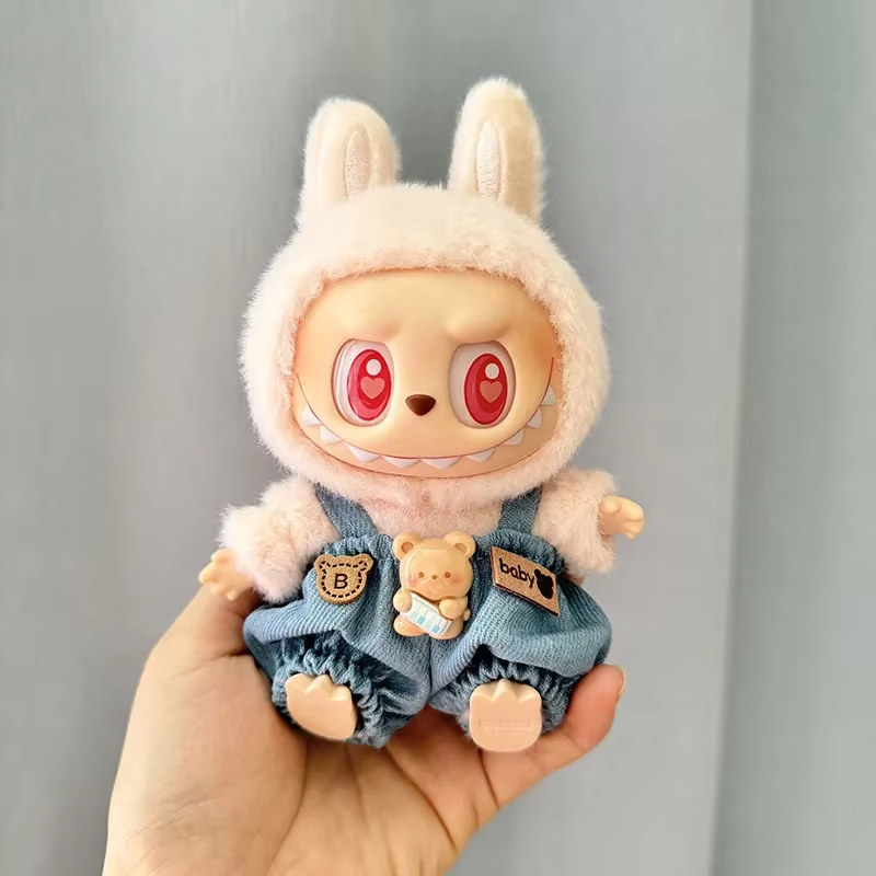 The doll accessories have been made according to the dimensions to fit the Labubu Dolls in the 15-17 cm range. Chic sitting party outfits. Soft doll accessories. 15-17 cm Labubu Dolls - Image 3
