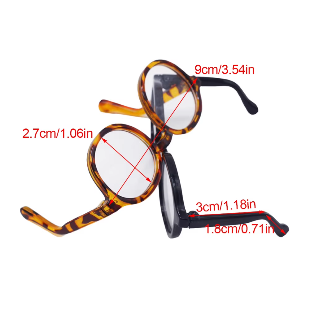 The 6.5cm Labubu MSD SD Plush Transparent Plastic Glasses—Sunglasses for 1/8, 1/6, 1/3, 1/4 BJD, and EXO Dolls—will enhance your doll’s look - Image 4