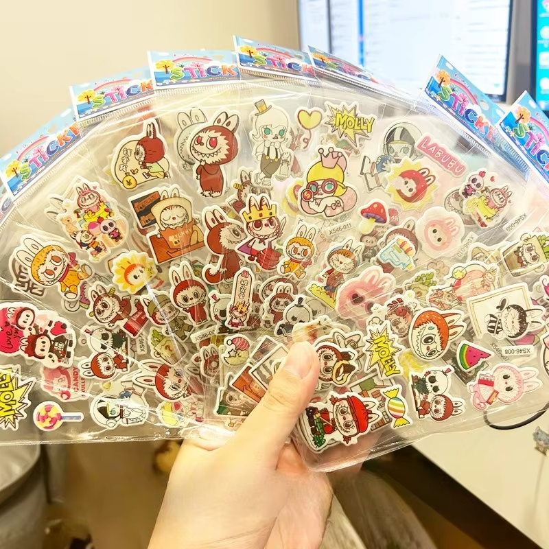 The product title for this sticker is “3D Monster Labubu Bubble Sticker for Kids, Kindergarten Cartoon Reward La Bubu Stickers.” It is made for both boys and girls