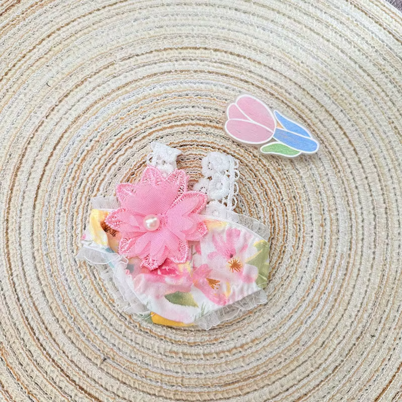 Replacement Labubu Doll Clothes Pink Floral Dream Jumpsuit, 15/17 cm Labubu I II Sitting Party Accessories Idol Dolls - Image 4