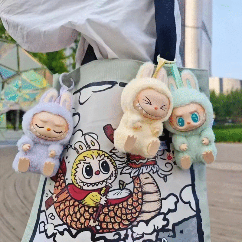 There is a seat series for the 1:1 anime figure Labubu Blind Box. Adorable Vinyl Pendant Doll Model Toy for Christmas Keychains - Image 4