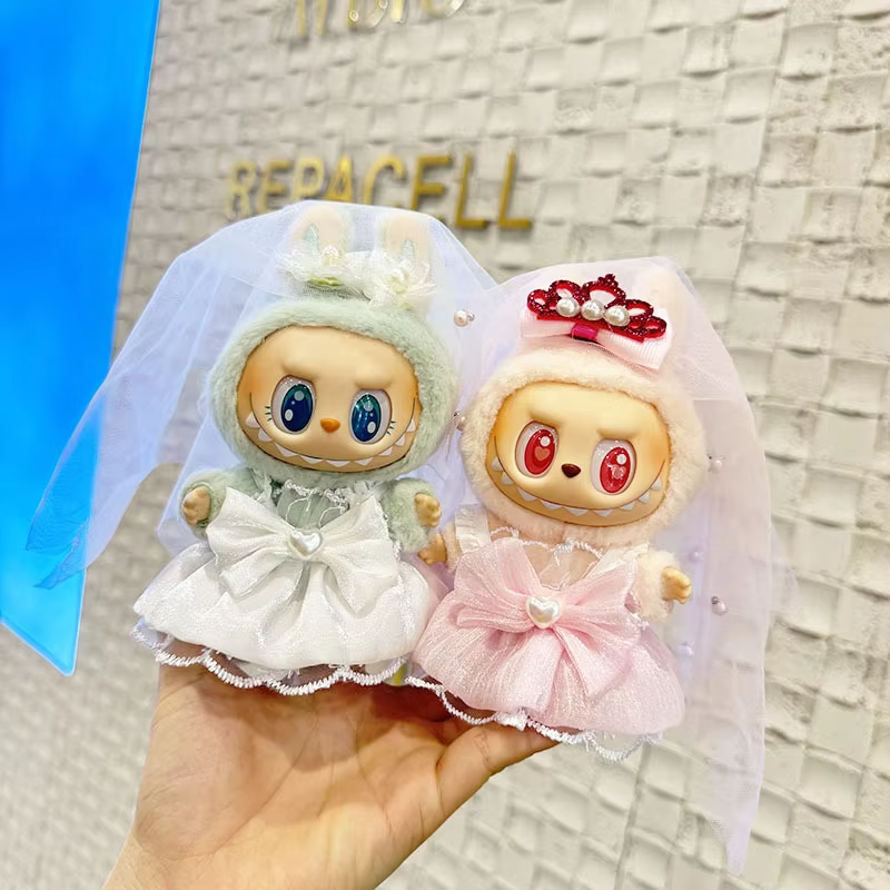 15/17cm Labubu Wedding Sui: Keychain Doll Labubu Clothes Pendant - Image 2
