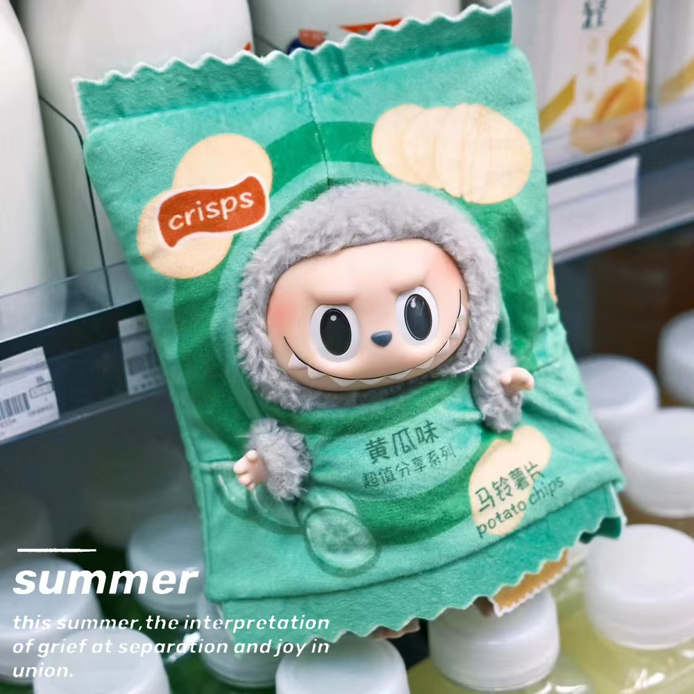 Don’t miss the Labubu Cartoon Delight, a 17 cm plush in the must-have configuration: Potato Chip Packaging, fully accessorized and ready for its close-up - Image 2