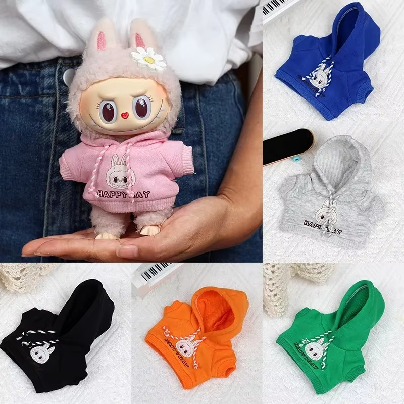 Ropa Labubu Accessories Doll Little Clothes DIY Kids Gift 17cm Labubu Outfit Clothes Hoody Jeans Leisure Sports Set Kawaii Decor - Image 4