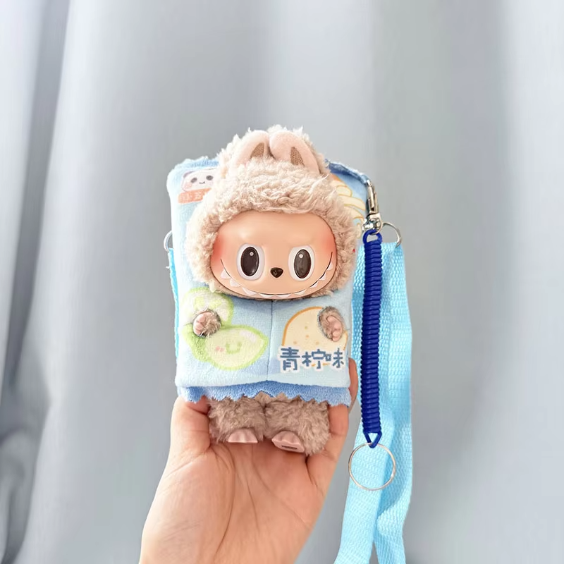 The Yellow Potato Chips Cartoon Messenger Bag is the perfect accessory to perk up your 17 cm Labubu doll from the Monsters lineup - Image 2