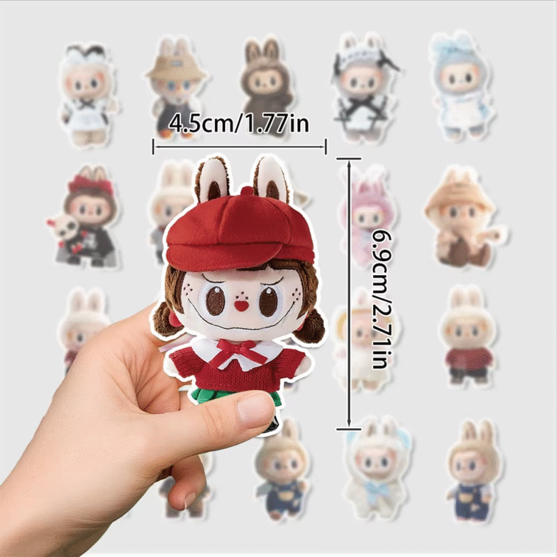Cute Cartoon Doll Decals for Do-It-Yourself Phone Cases with Labubu Stickers, 10/30/50 pieces Children's water bottle notebook graffiti sticker - Image 2