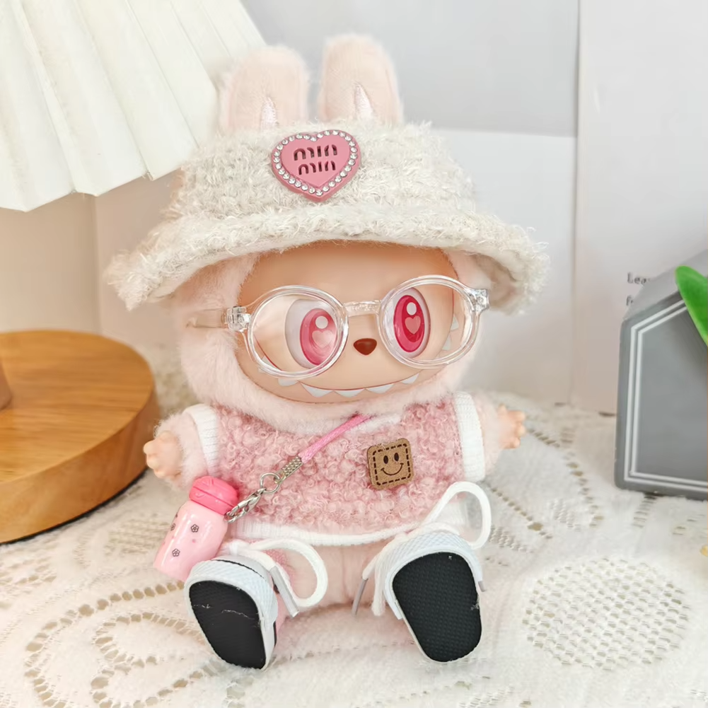 Dress your doll like a star! This 17cm Mini Plush Doll Outfit Set, dipped in macaron pastel and edged with Korea flair, is a runway gift for Labubu idols V1 and V2 - Image 2