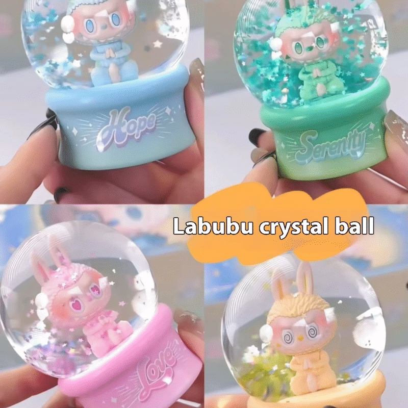 Christmas Toys: The Monsters Big Into Energy Series: New Real Blind Box Crystal Ball Ornament Labubu Peripheral Decor Models.