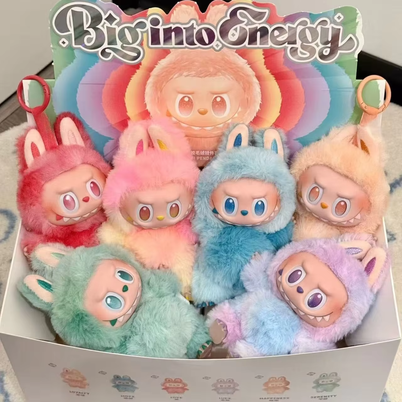 Monsters Big Into Energy: Labubu V3 Blind Box, Vinyl Plush Doll Pendant Keychain, Gradient Color Surprise Present Series
