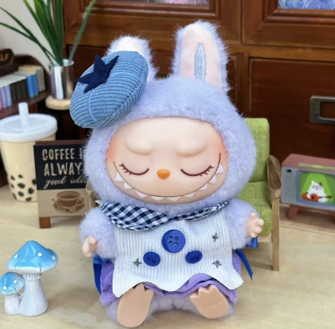 The 15cm Accessories for Labubu Plush Dolls - Apple Cake & Blueberry Cake Suit Outfits creates an adorable collection to the plush collection - Image 3