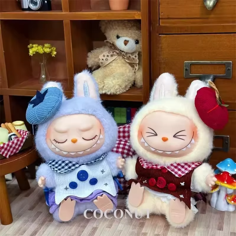 The 15cm Accessories for Labubu Plush Dolls - Apple Cake & Blueberry Cake Suit Outfits creates an adorable collection to the plush collection - Image 2
