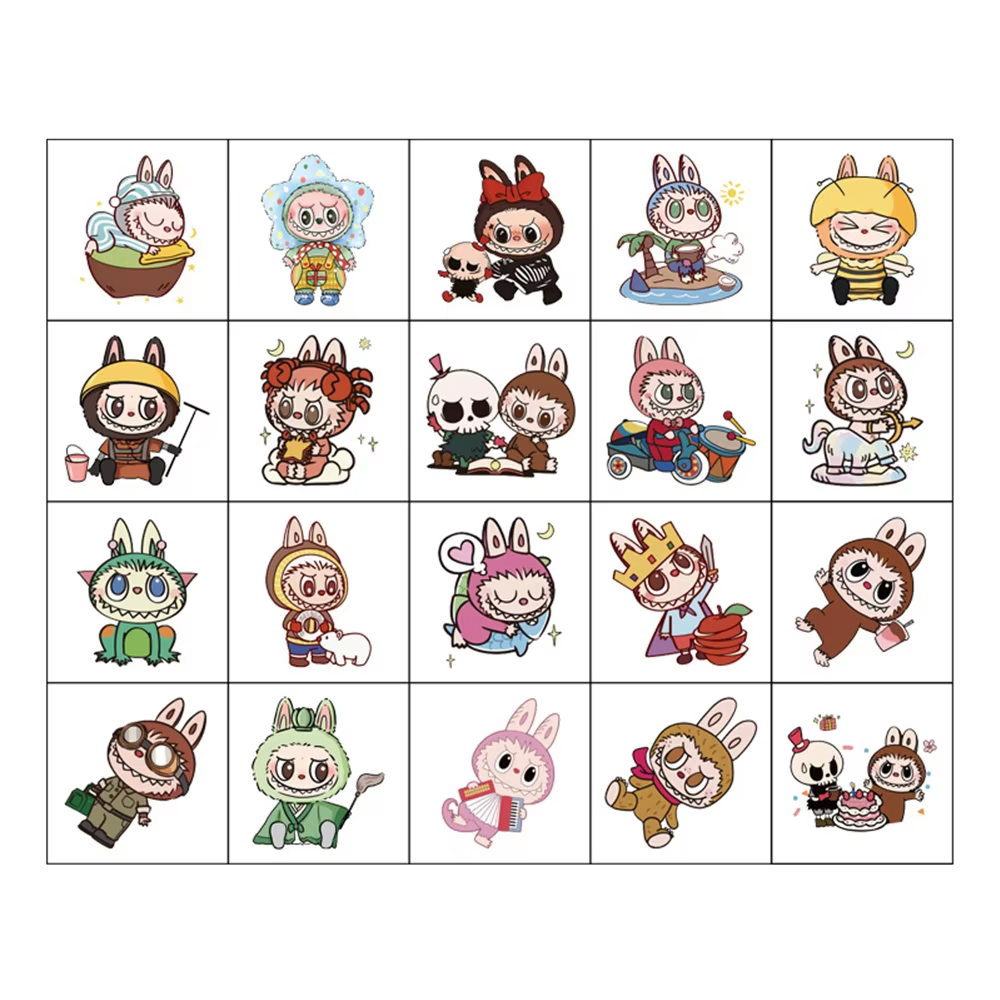 20 Pieces Of Cute Labubu Cartoon Tattoo Stickers For Kids – Temporary And Waterproof Fake Tattoo Decals For Birthdays – Wonderful Additions For Kids’ Themed Celebrations - Image 3