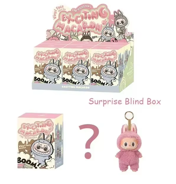 A Kawaii figure for a child's birthday, The Blind Box of The Monsters' Labubu Heartbeat Macaron PVC Figure Tabletop Ornament with Enamel Face - Image 2