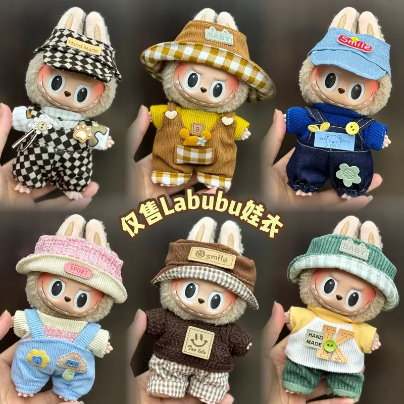 Comes with—Kulomi Mini Plush Outfits for Mario Labubu V1 V2—inspirational goodies: Idol Dolls, smiley Bees - Image 2