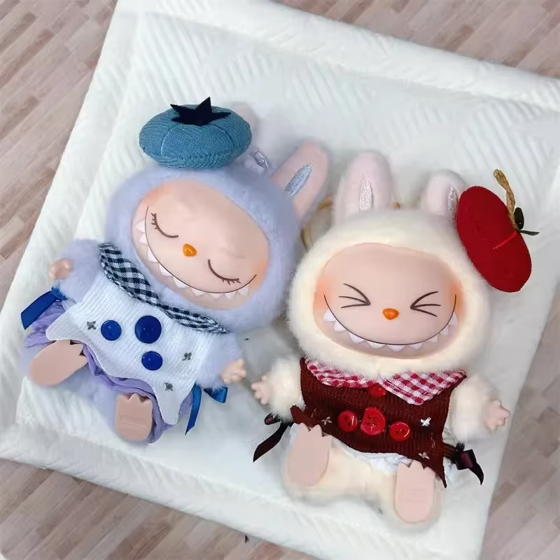 The 15cm Accessories for Labubu Plush Dolls - Apple Cake & Blueberry Cake Suit Outfits creates an adorable collection to the plush collection
