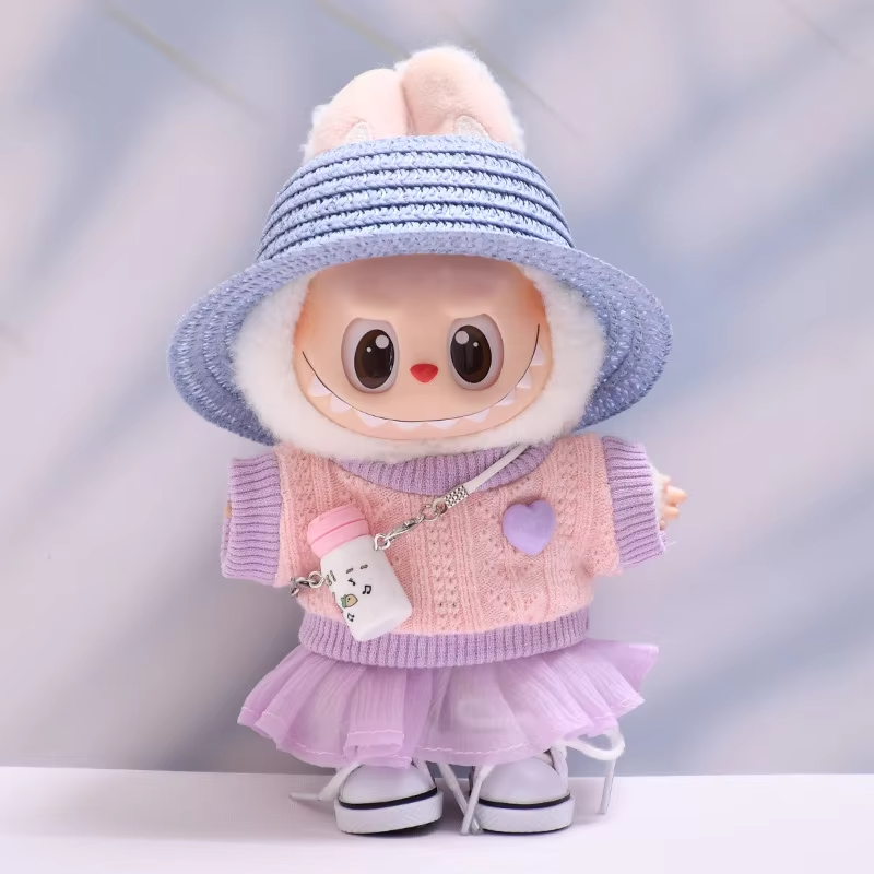Perfectly adorable at just 17 cm long, the Labubu V1 V2 V3 Outfit Accessory Set was knit with care and sprinkled with charm - Image 2