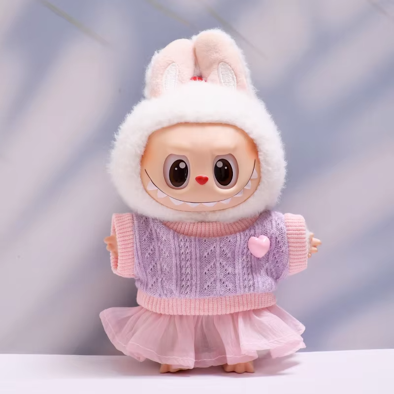 Perfectly adorable at just 17 cm long, the Labubu V1 V2 V3 Outfit Accessory Set was knit with care and sprinkled with charm - Image 4