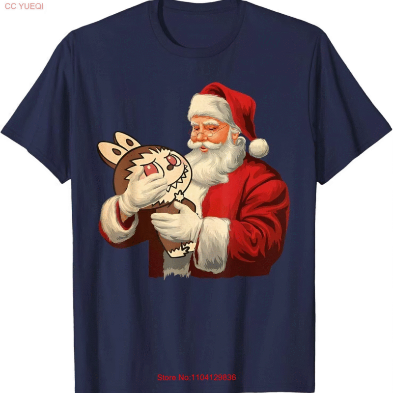 Funny LabubuLover Christmas Tee featuring LabubuX-Shirt Santa Crochet Design & Labubu
