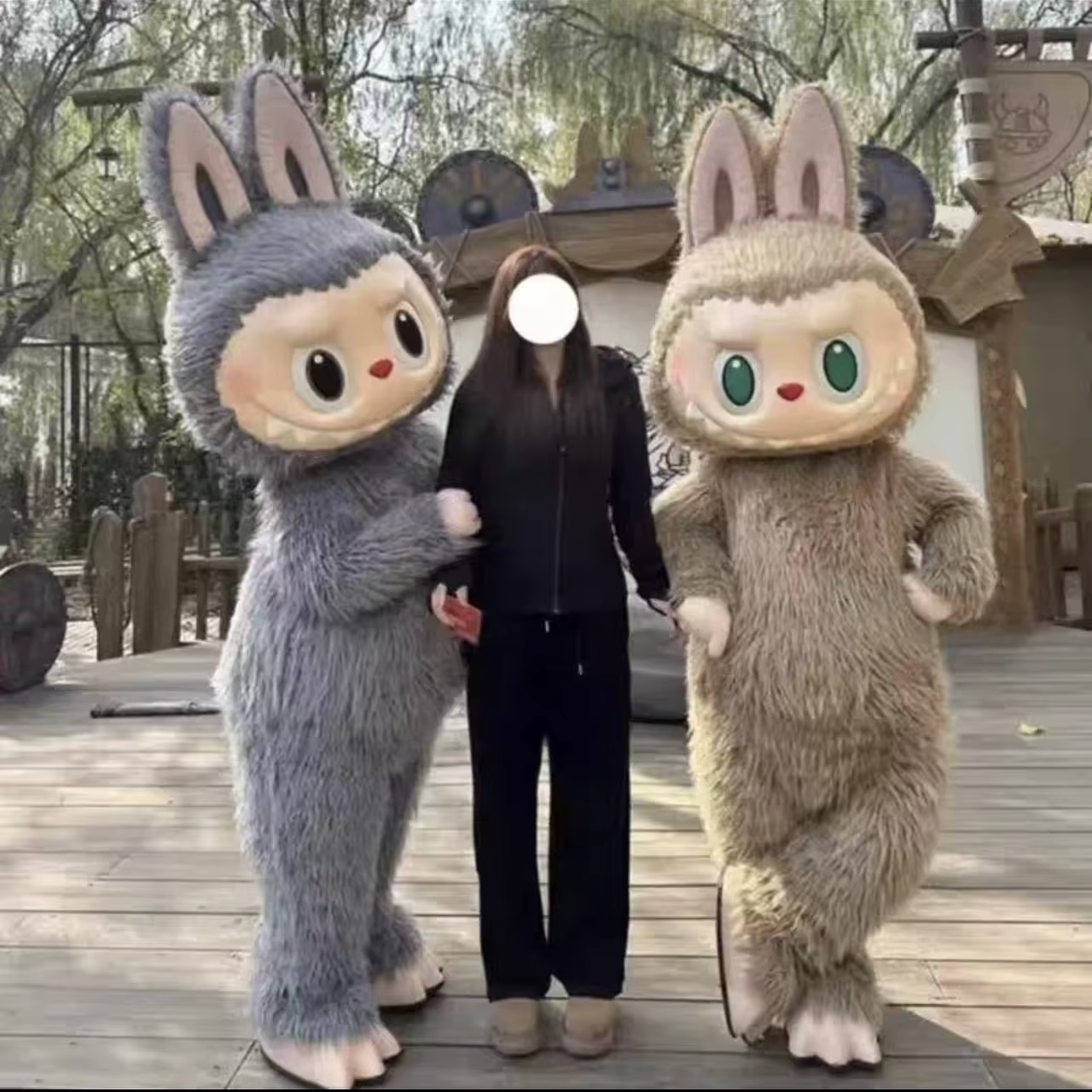 Claim the spotlight at your next event in the 2028 MINISO Labubu Rabbit Mascot Costume—your go-to plush cartoon icon for Halloween, cosplay, or adult parties - Image 5