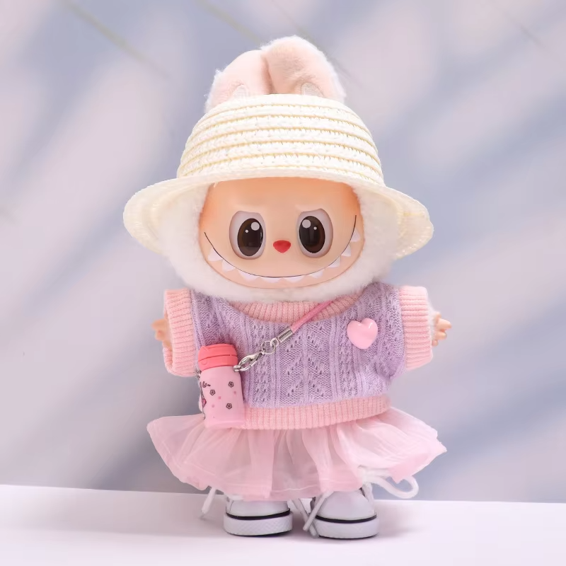Perfectly adorable at just 17 cm long, the Labubu V1 V2 V3 Outfit Accessory Set was knit with care and sprinkled with charm - Image 3