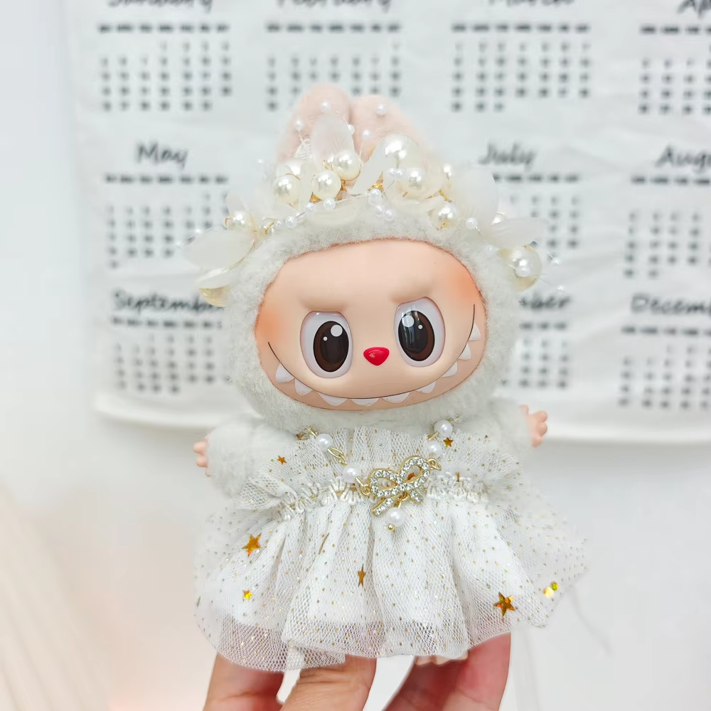 Outfit your favorite 15 to 17 cm plush doll in enchanting style with this Mini Plush Doll Princess ensemble: gauze gown - Image 2
